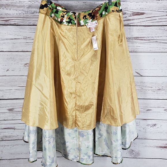 Rose Collection New Flawed Camouflage Hi- Low Hem Midi Maxi Skirt Size 1XL - Picture 5 of 11